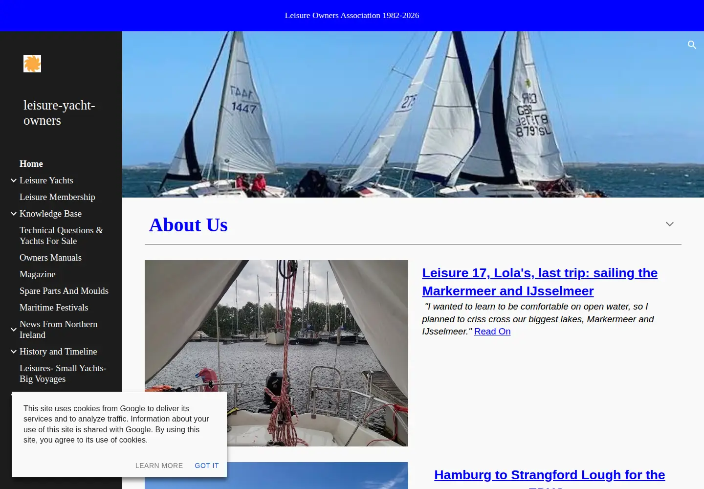 Captured homepage of leisureyachtowners.org in the current scan