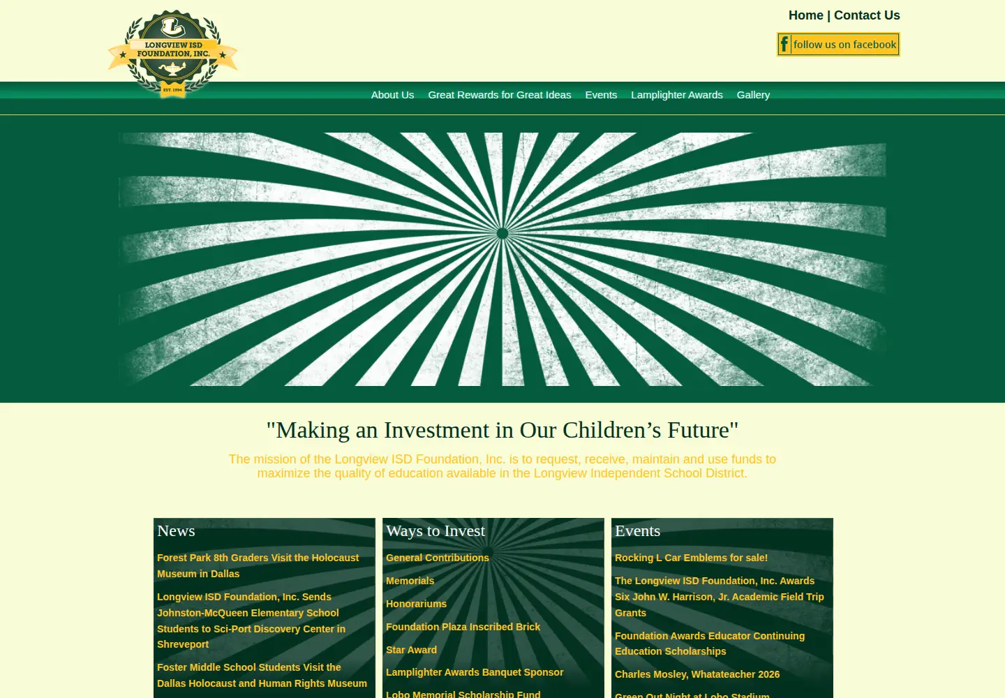 Captured homepage of lisdfoundation.org in the current scan