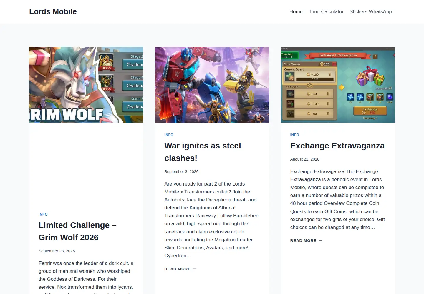 Captured homepage of lordsmobile.org in the current scan