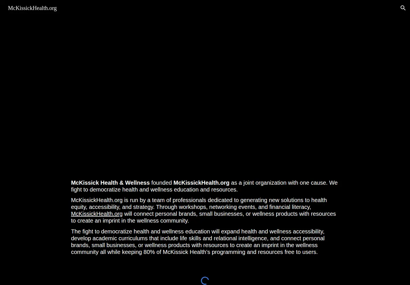 Captured homepage of mckissickhealth.org in the current scan