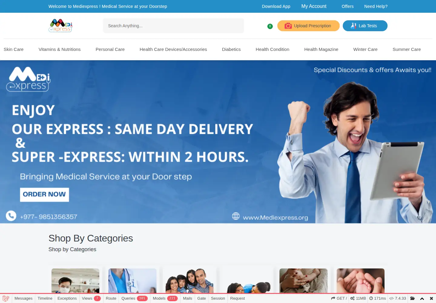 Screenshot of mediexpress.org