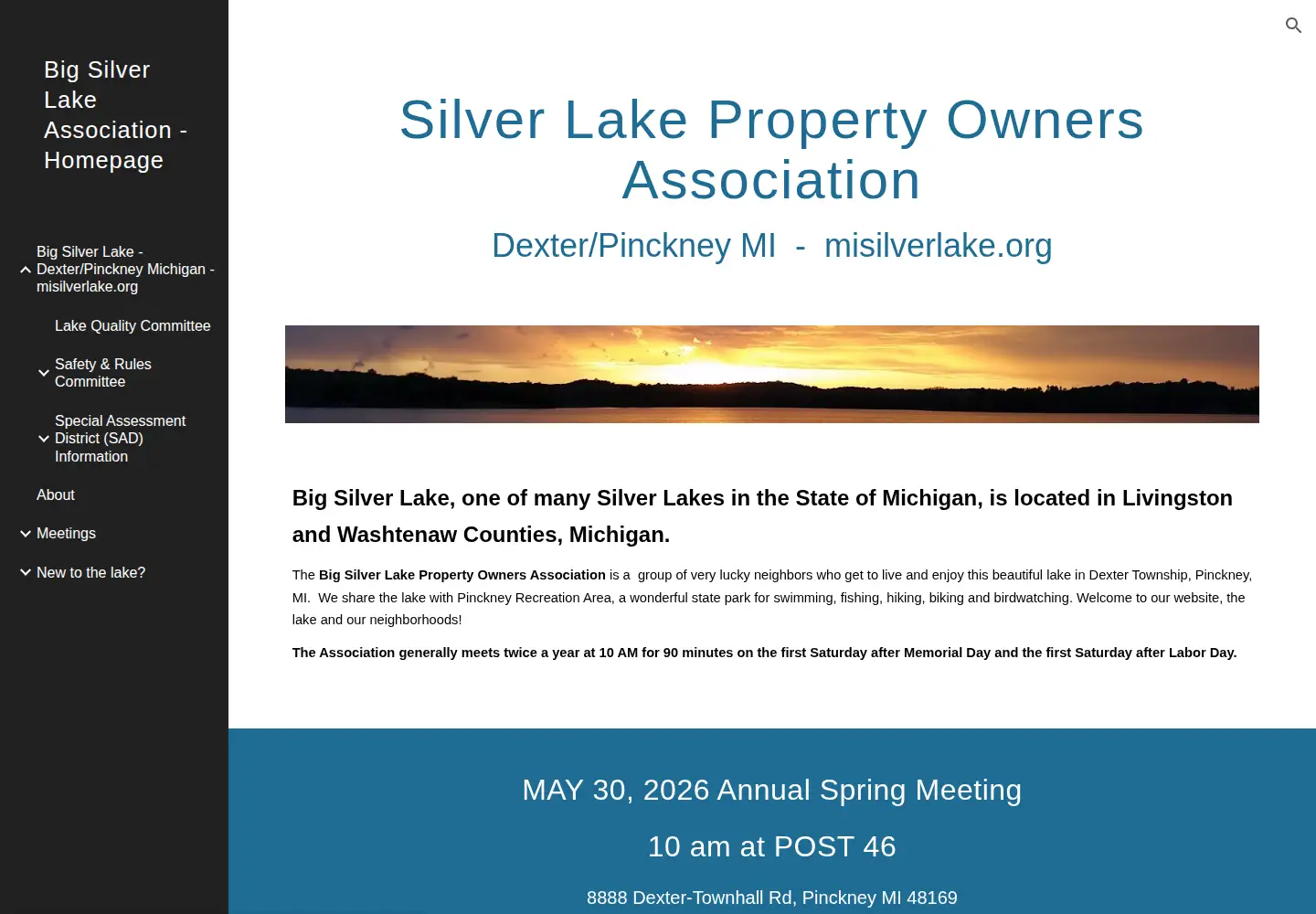 Captured homepage of misilverlake.org in the current scan
