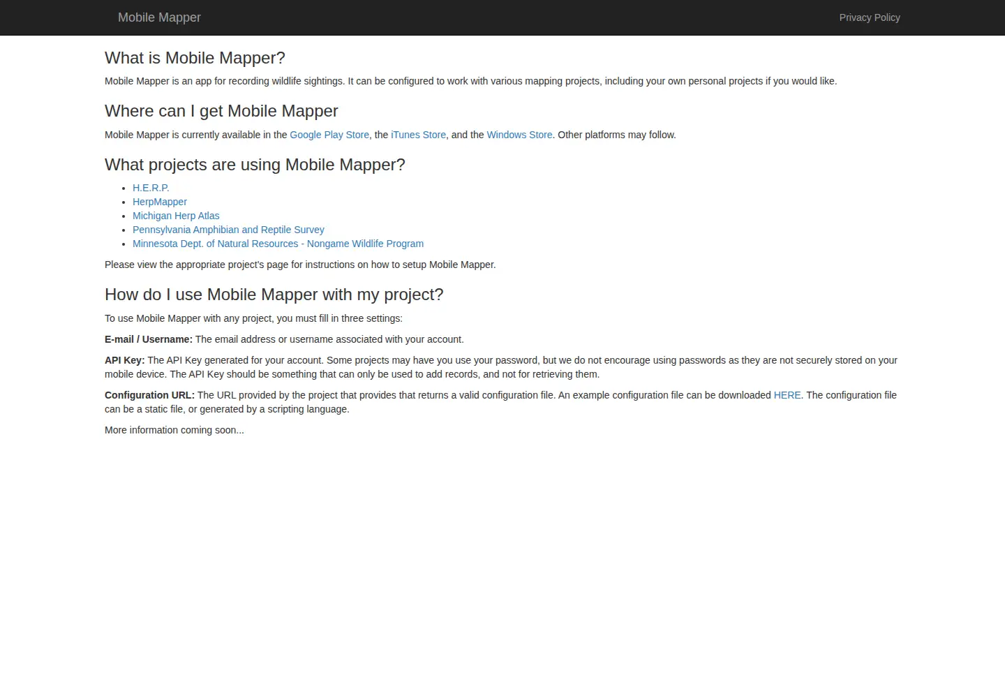Screenshot of mobilemapper.org