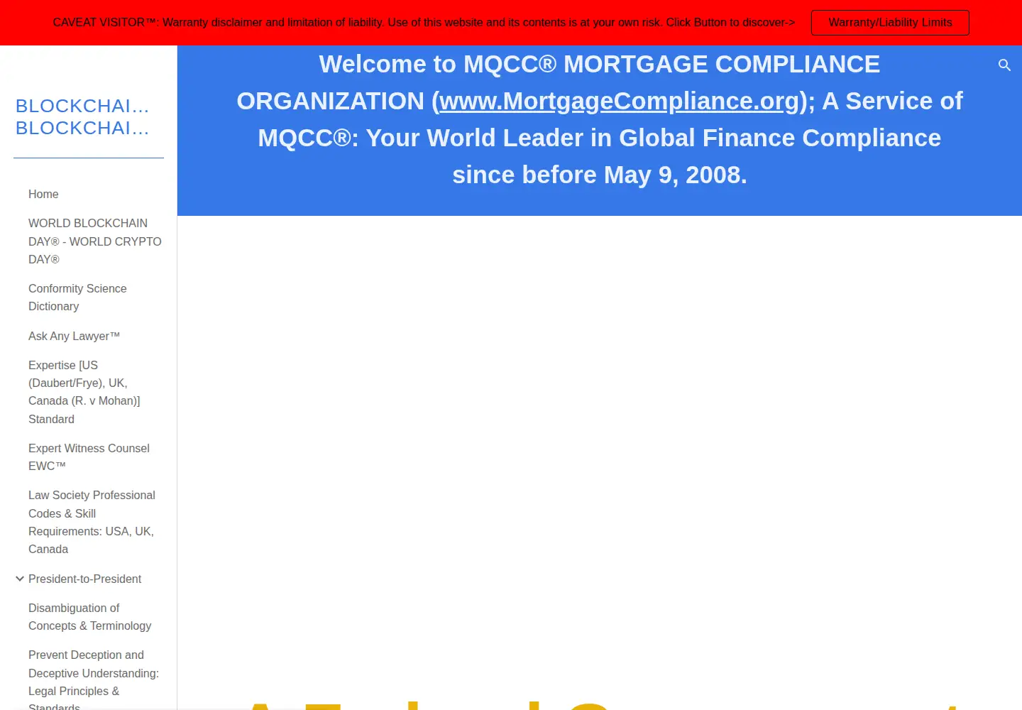 Screenshot of mortgagecompliance.org