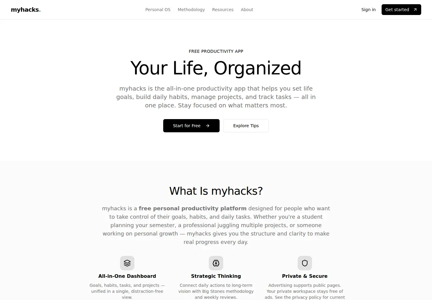 Captured homepage of myhacks.org in the current scan