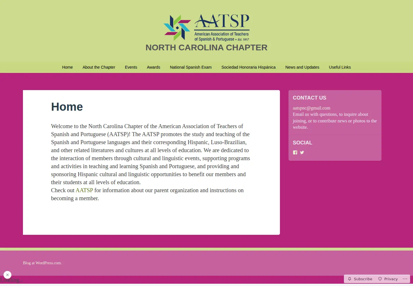Captured homepage of ncaatsp.org in the current scan
