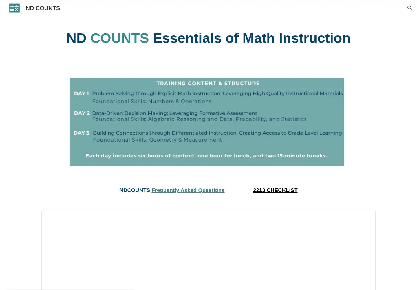 Captured homepage of ndcounts.org in the current scan