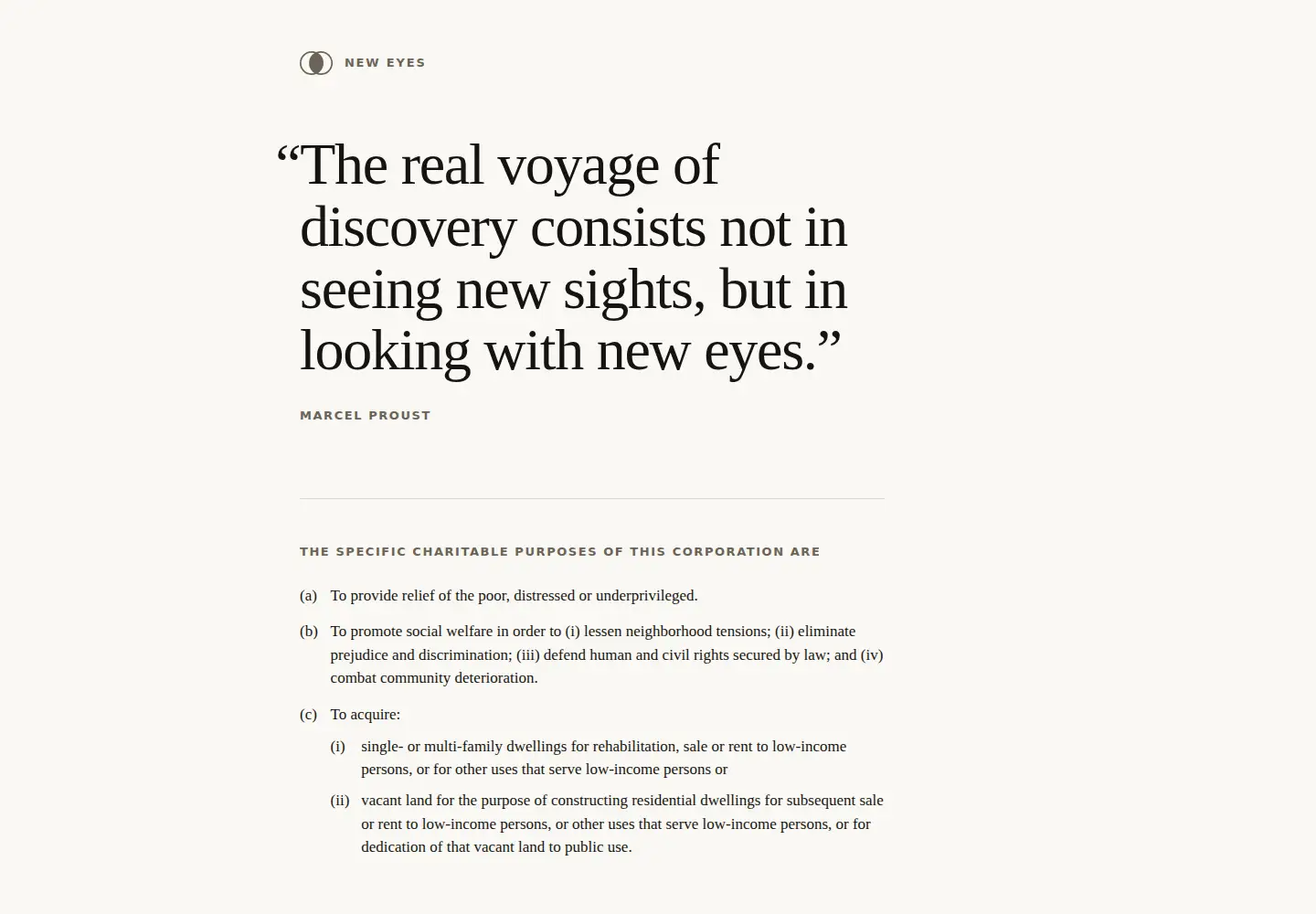 Screenshot of neweyes.org
