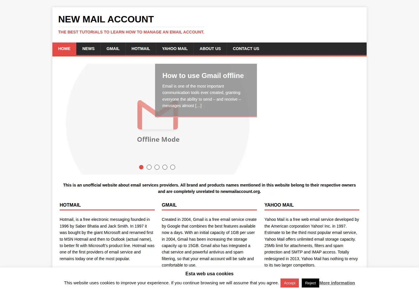 Screenshot of newmailaccount.org