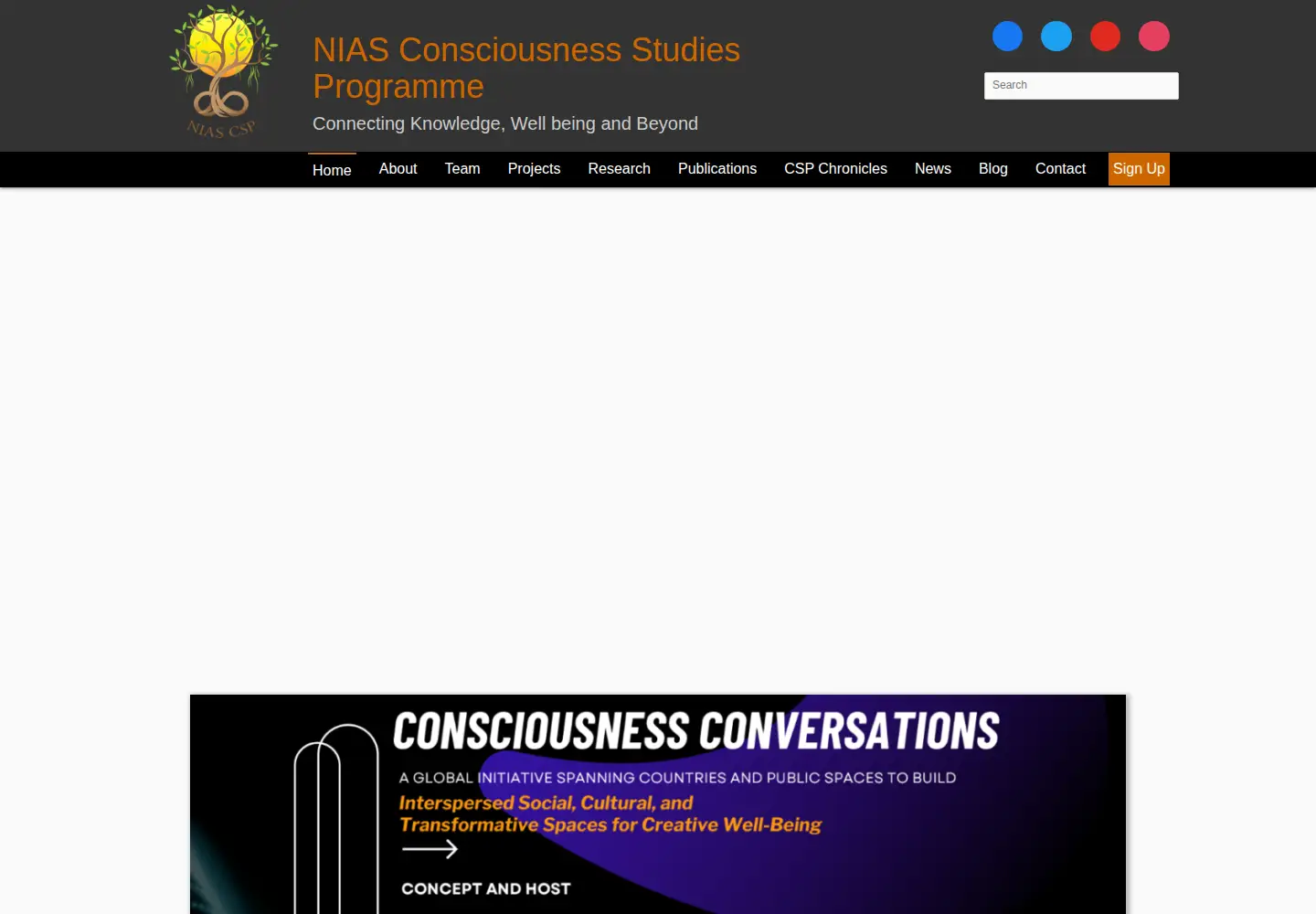 Screenshot of niasconsciousnesscentre.org
