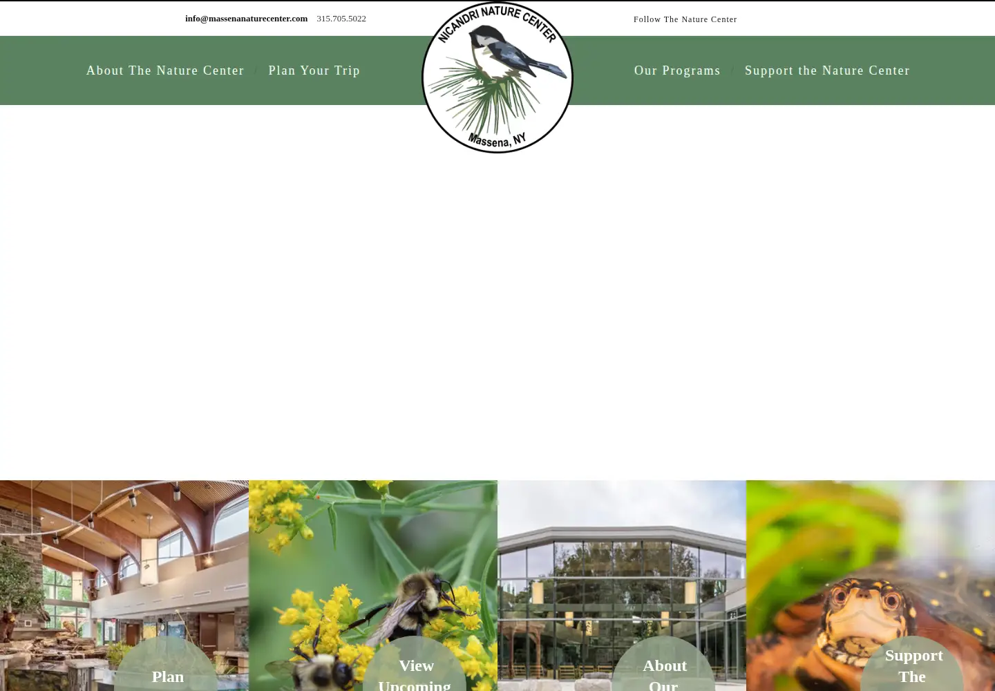 Screenshot of nicandrinaturecenter.org