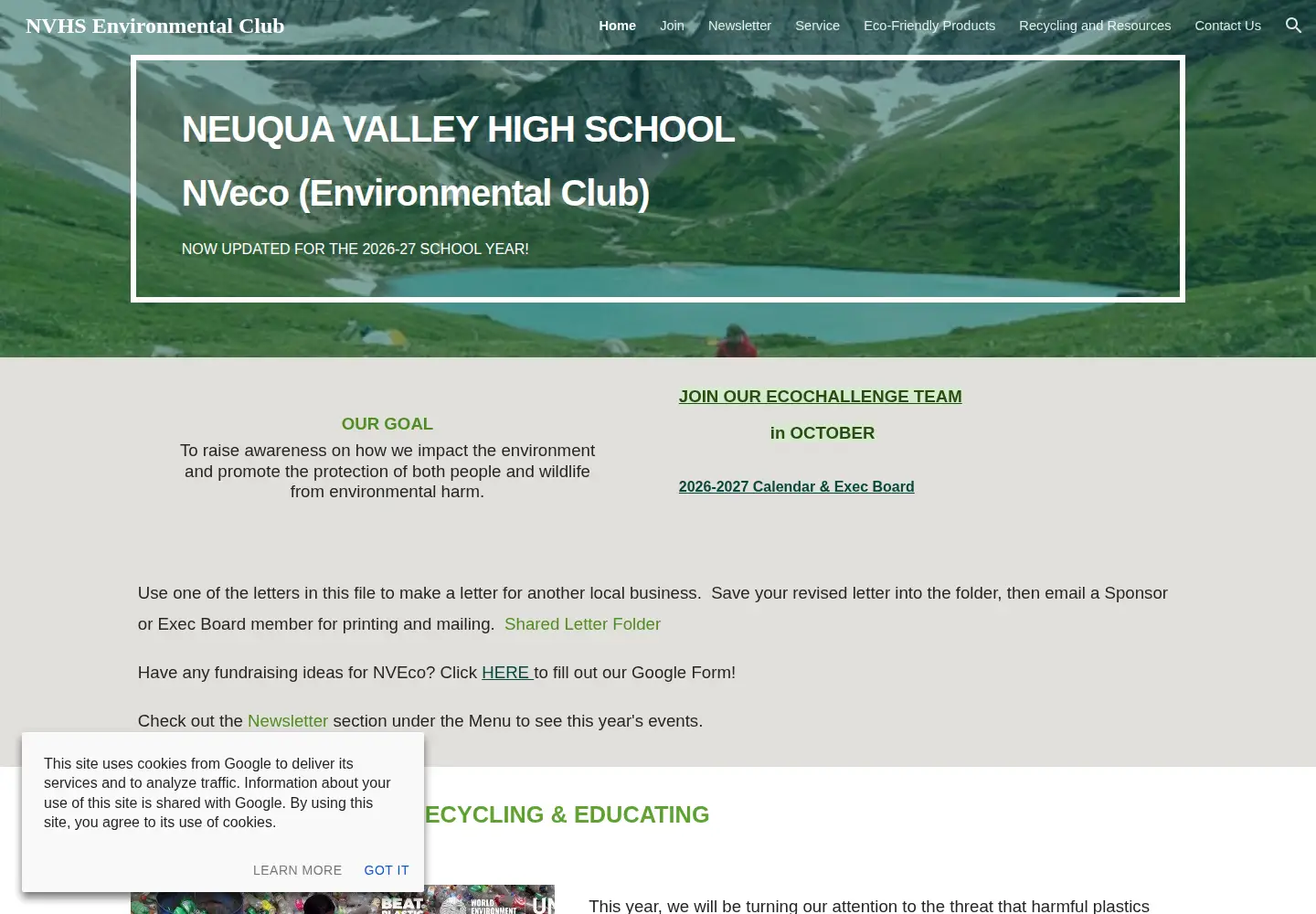Captured homepage of nveco.org in the current scan