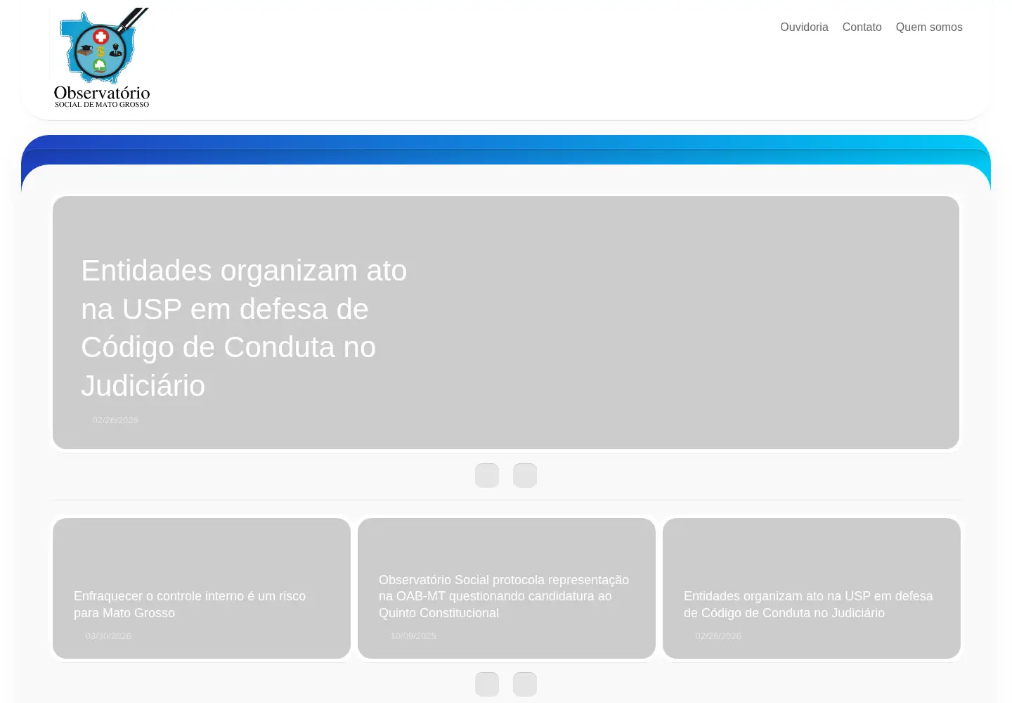 Captured homepage of observatoriosocialmt.org in the current scan
