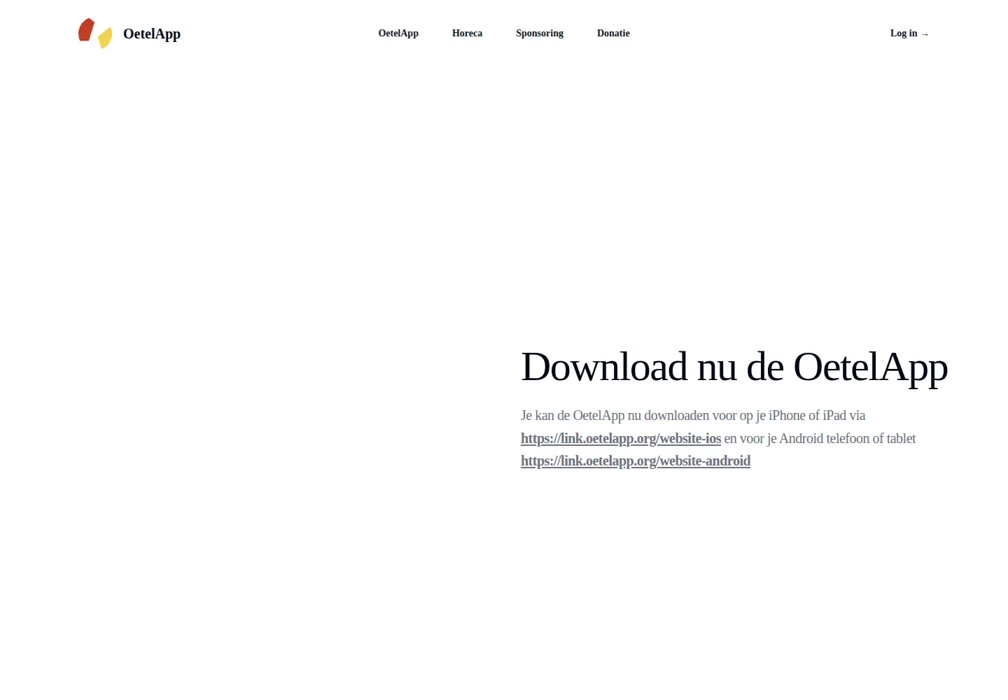 Screenshot of oetelapp.org