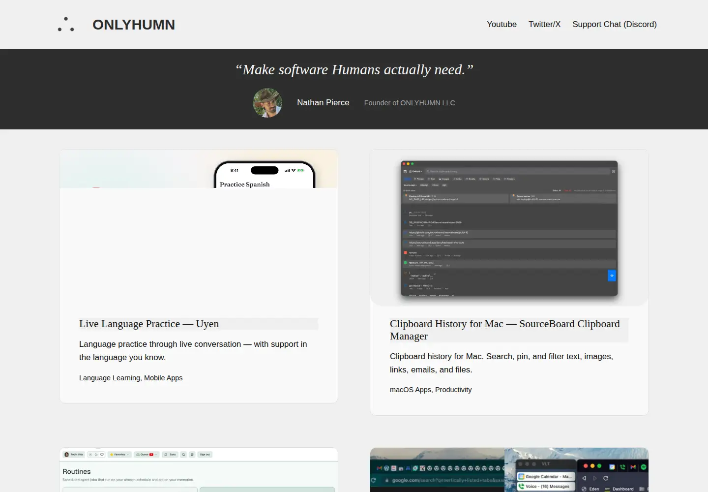 Screenshot of onlyhumn.org