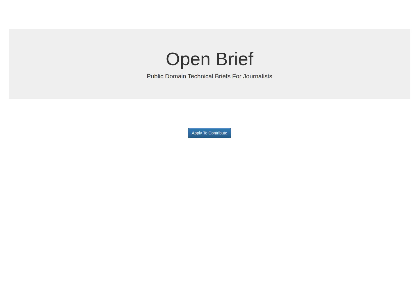 Captured homepage of openbrief.org in the current scan