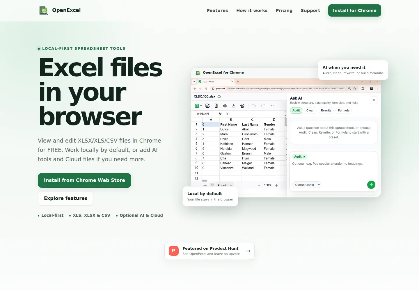 Captured homepage of openexcel.org in the current scan