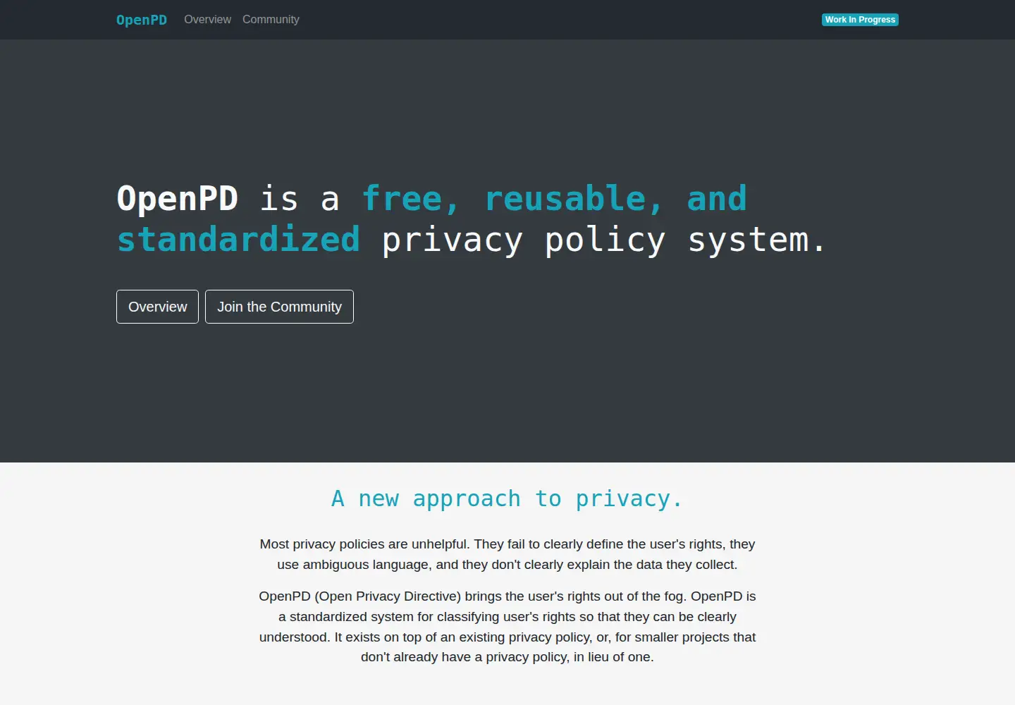 Screenshot of openpd.org