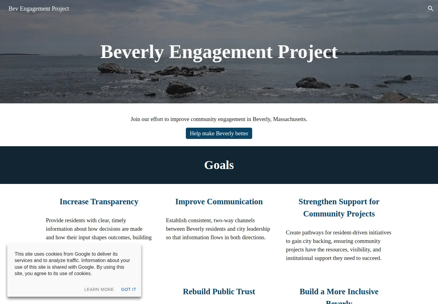 Screenshot of ourbev.org