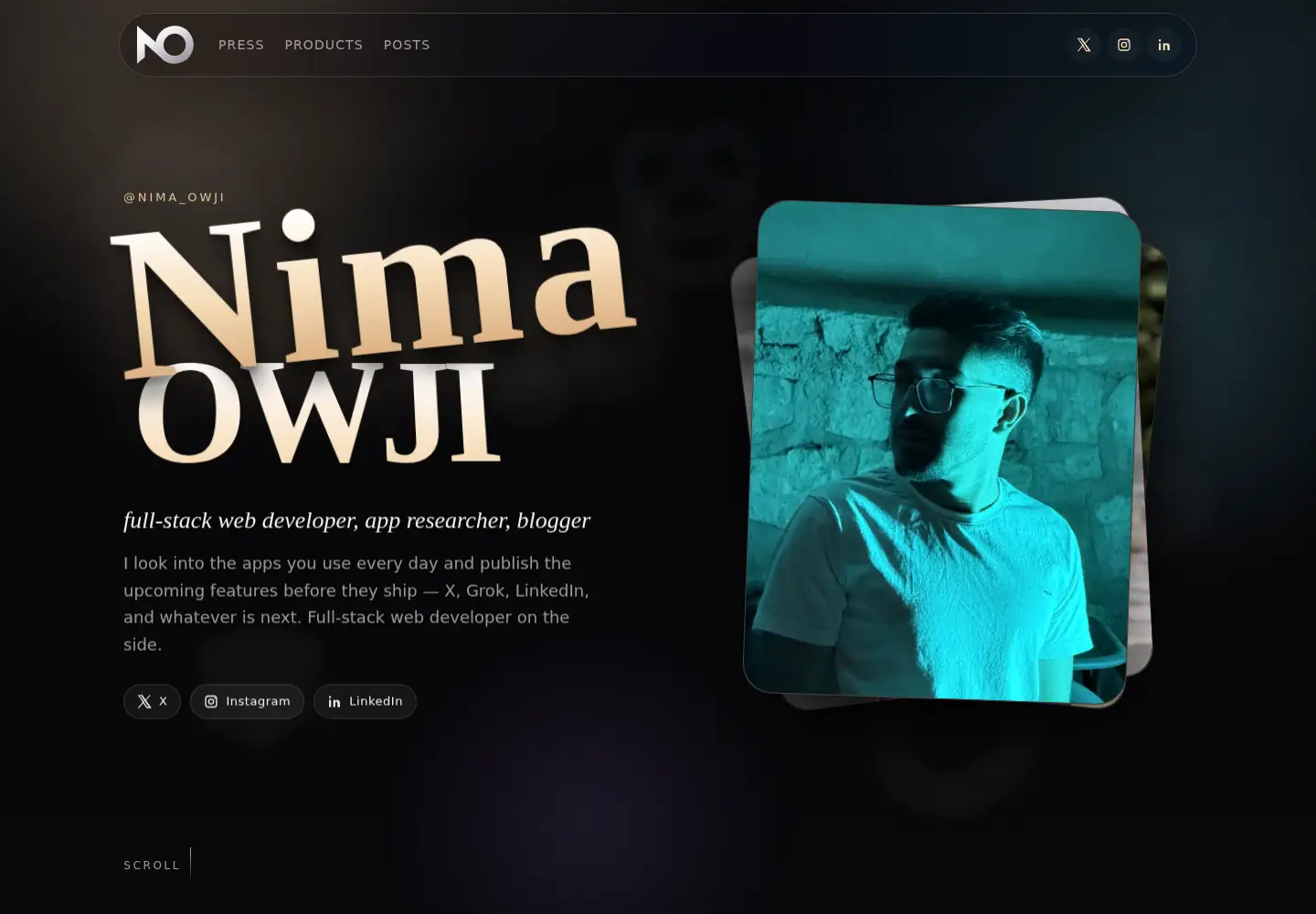 Captured homepage of owji.org in the current scan