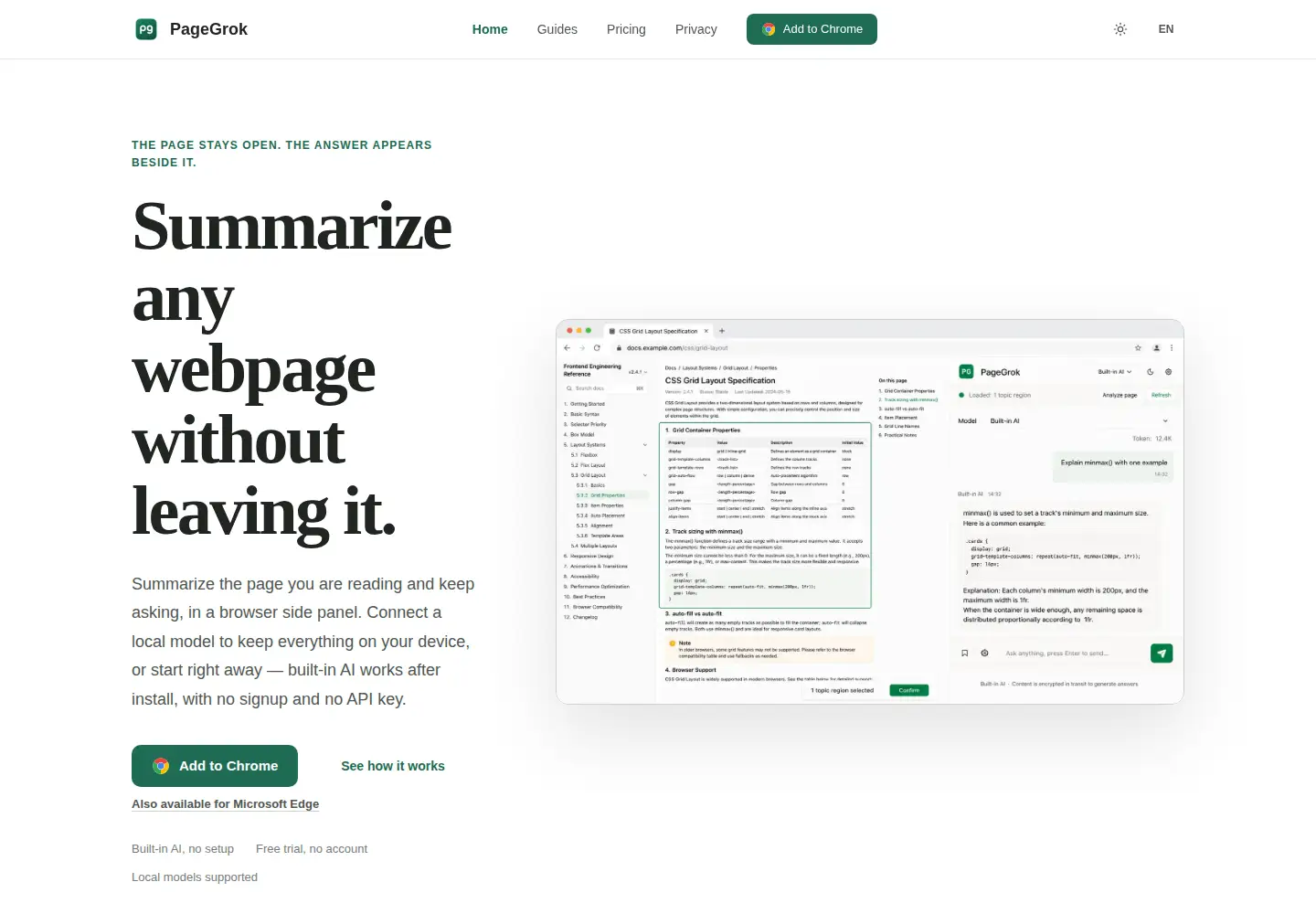 Screenshot of pagegrok.org