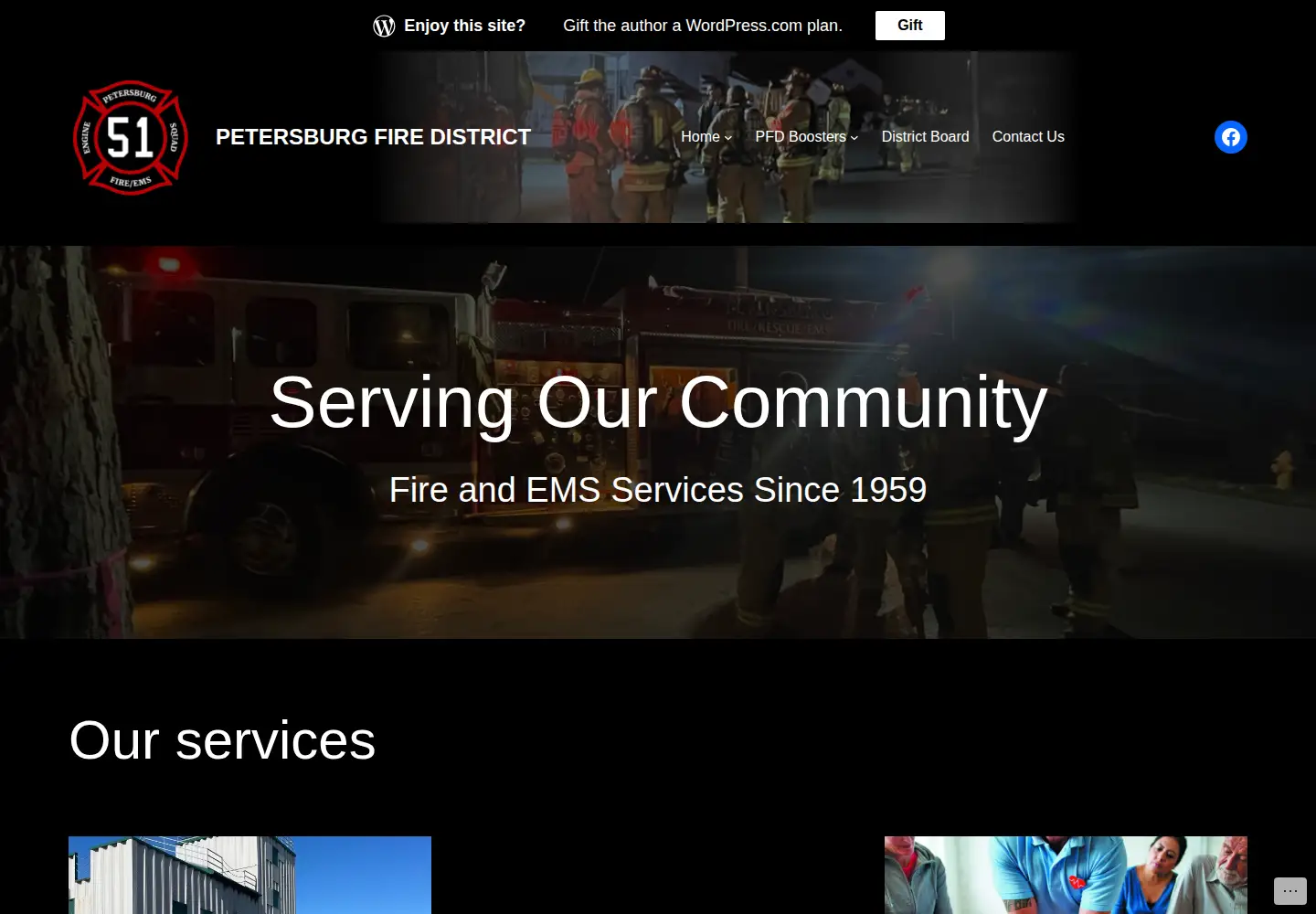 Screenshot of petersburgkyfd.org