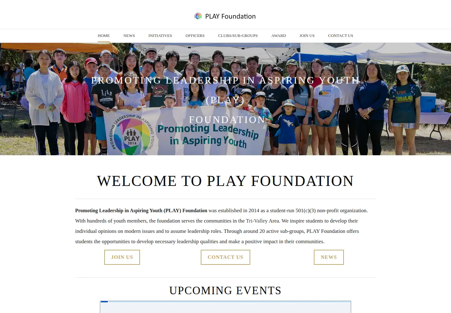 Captured homepage of playyouth.org in the current scan