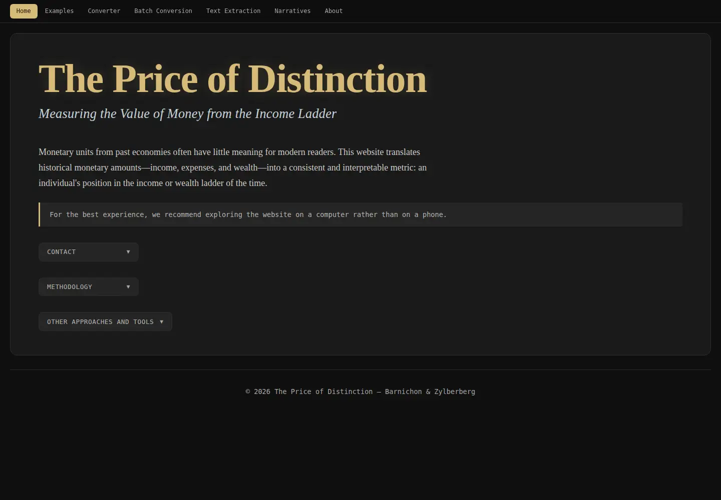Screenshot of priceofdistinction.org