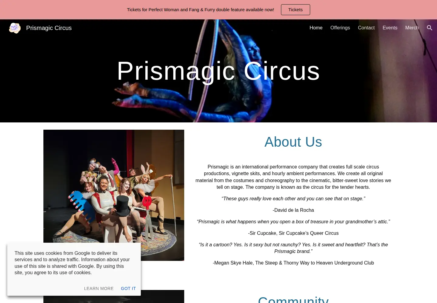 Screenshot of prismagic.org