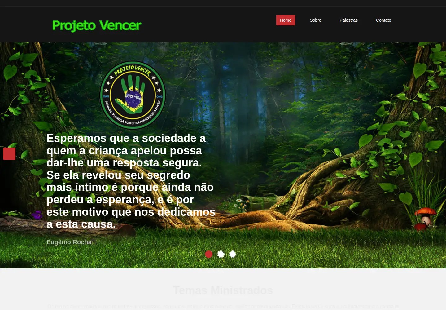 Captured homepage of projetovencer.org in the current scan
