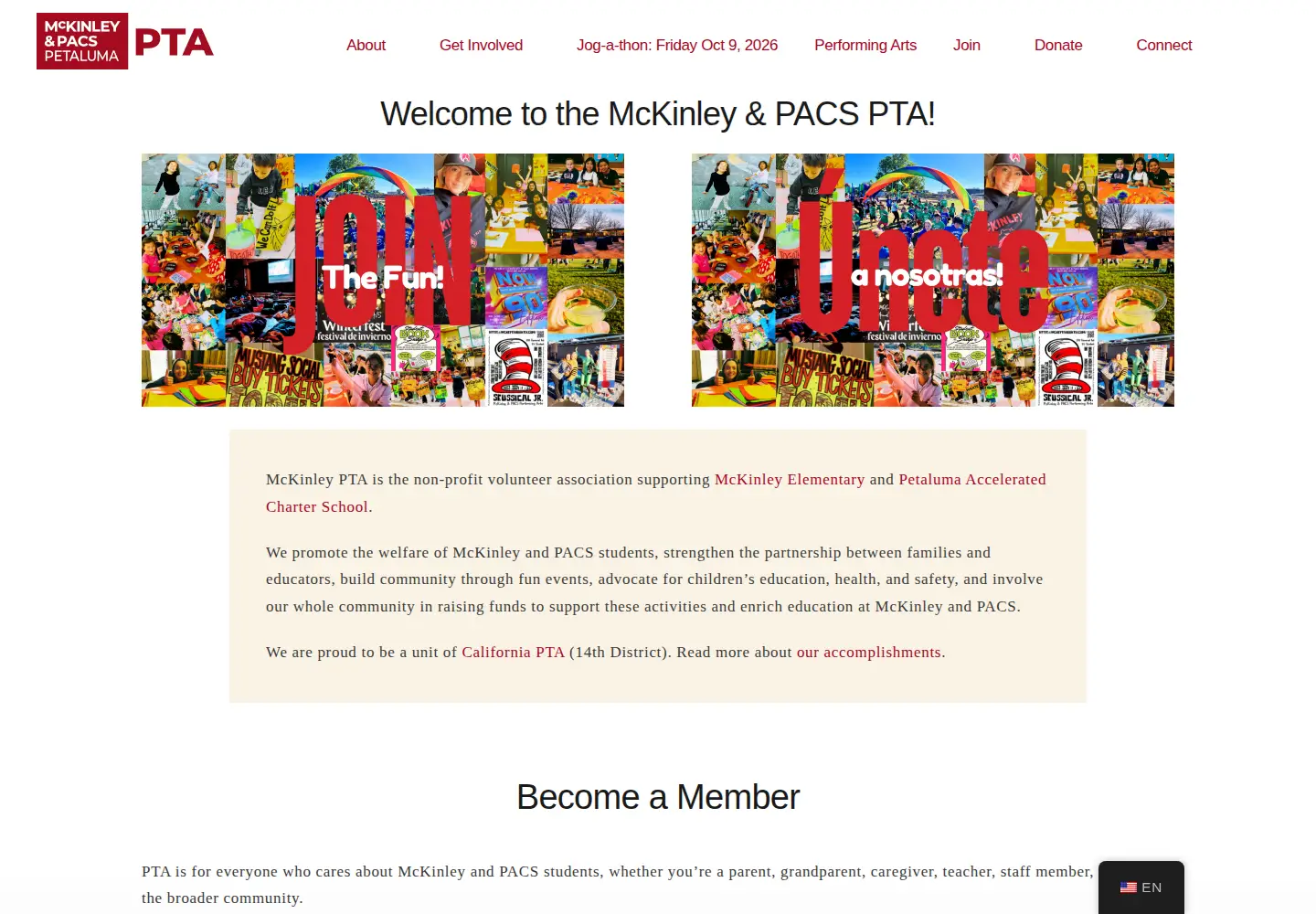 Screenshot of ptamckinley.org