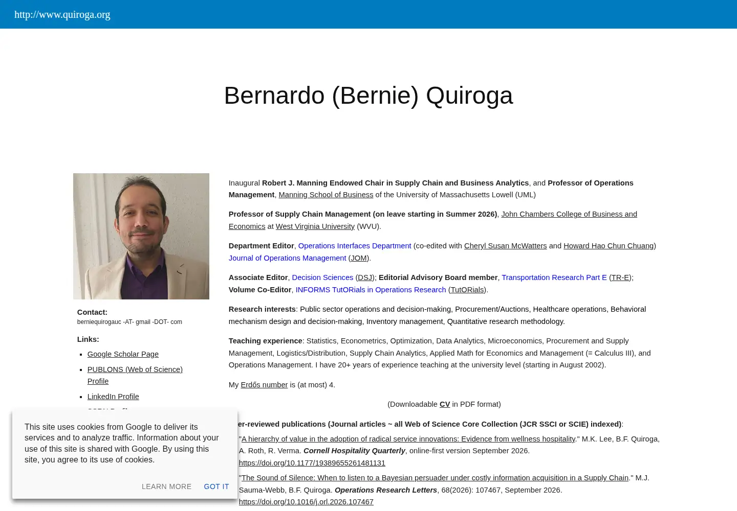 Screenshot of quiroga.org