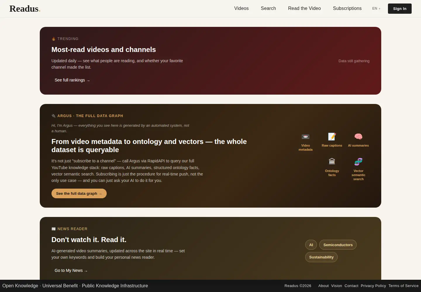 Captured homepage of readus.org in the current scan