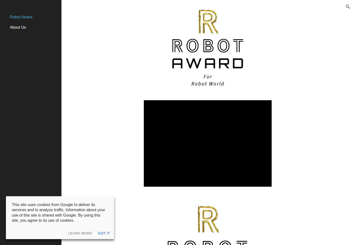 Screenshot of robotaward.org