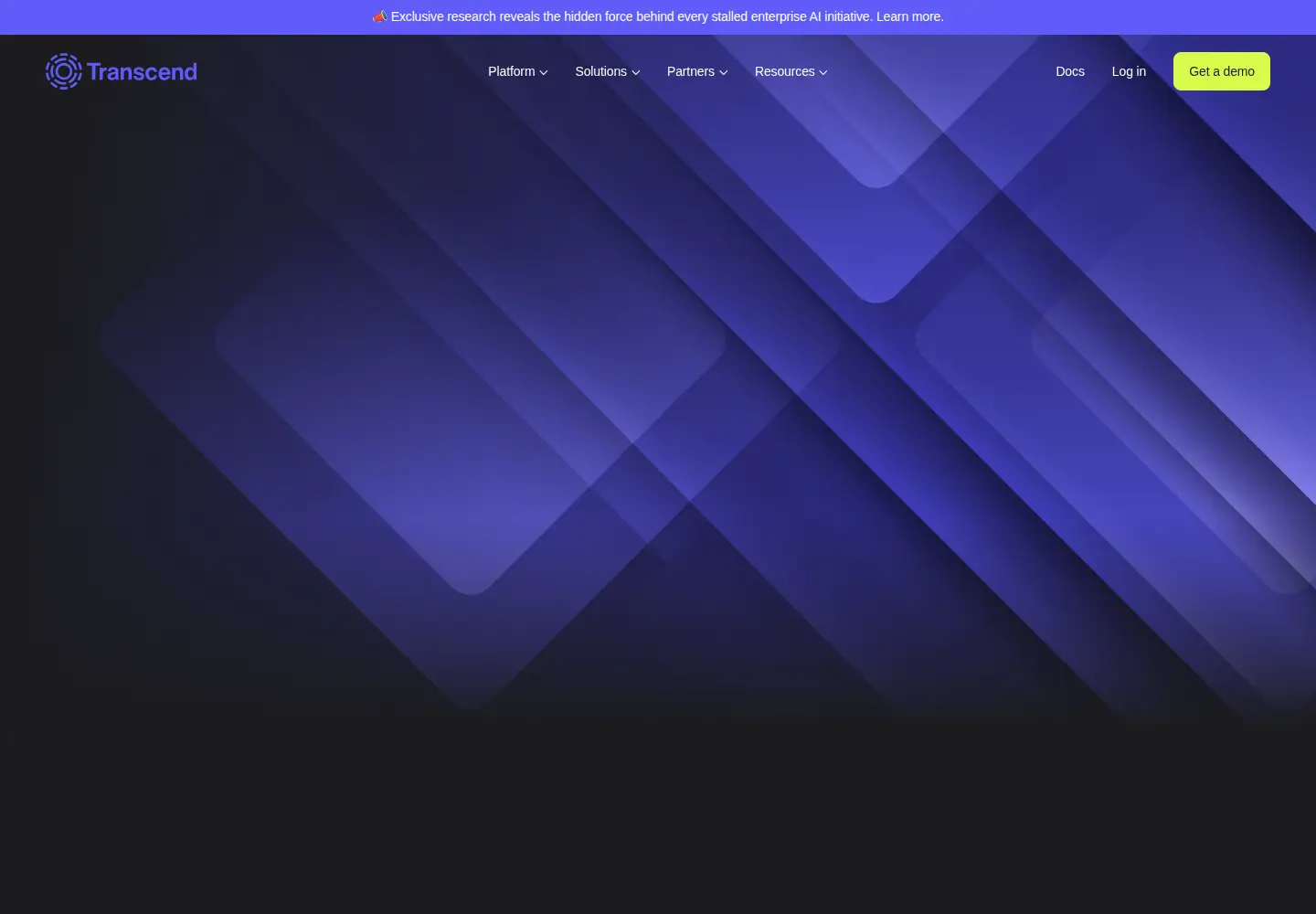 Screenshot of transcend.io