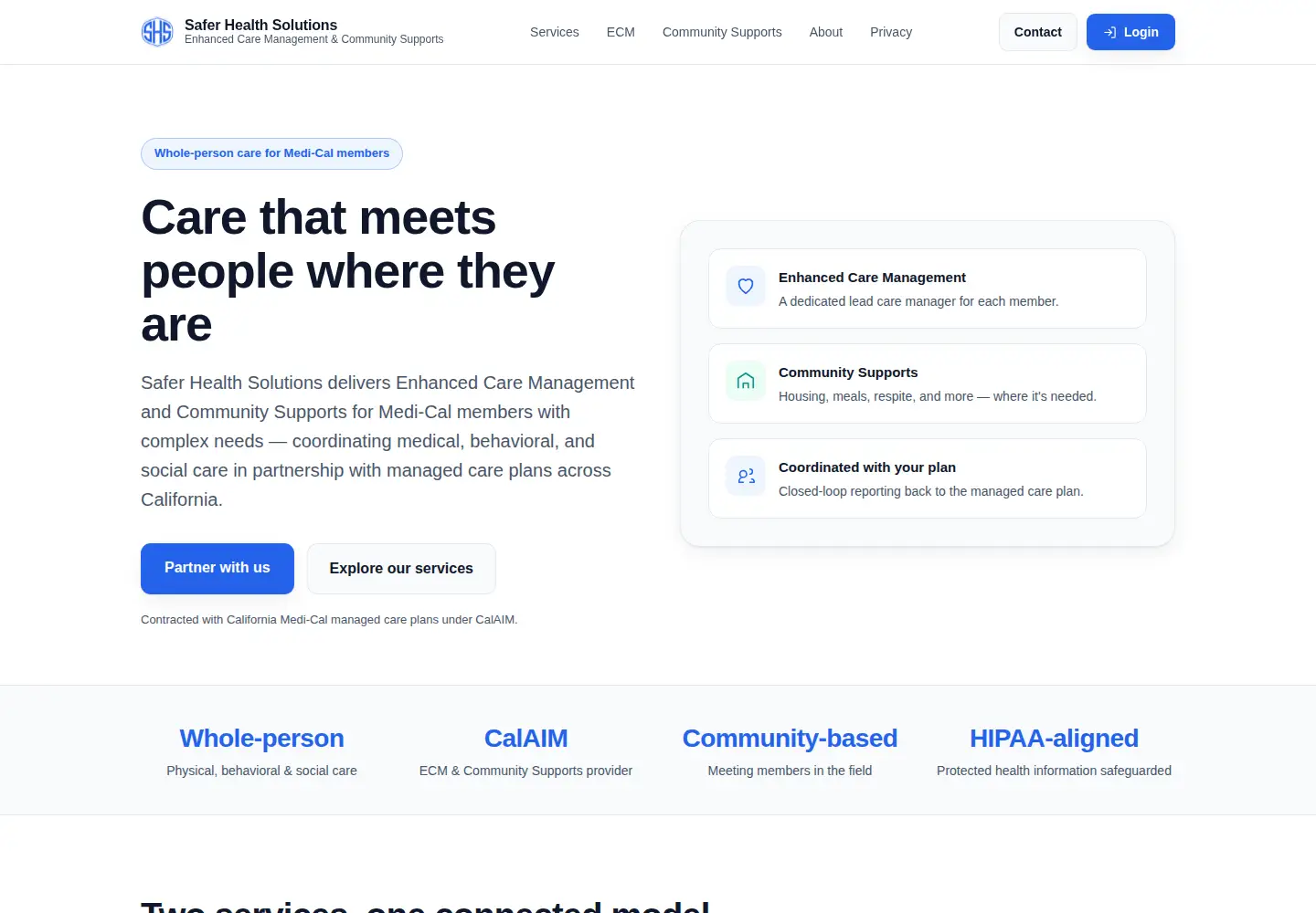 Screenshot of saferhealthsolutions.org
