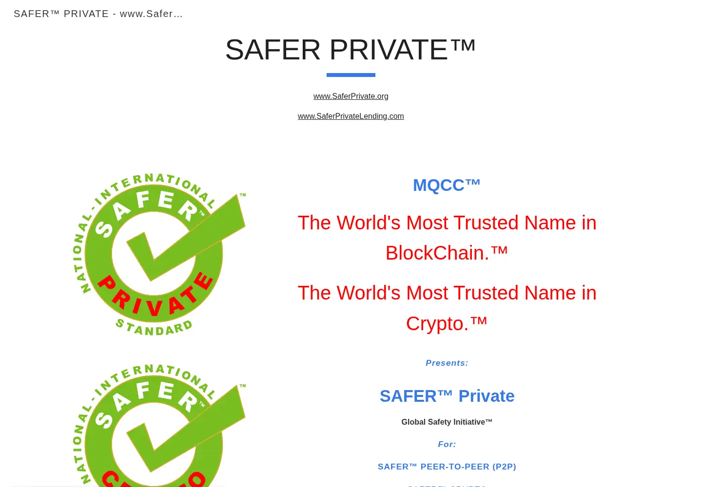 Screenshot of saferprivate.org