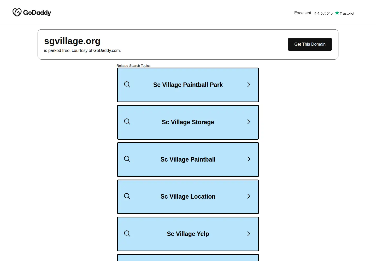 Captured homepage of sgvillage.org in the current scan
