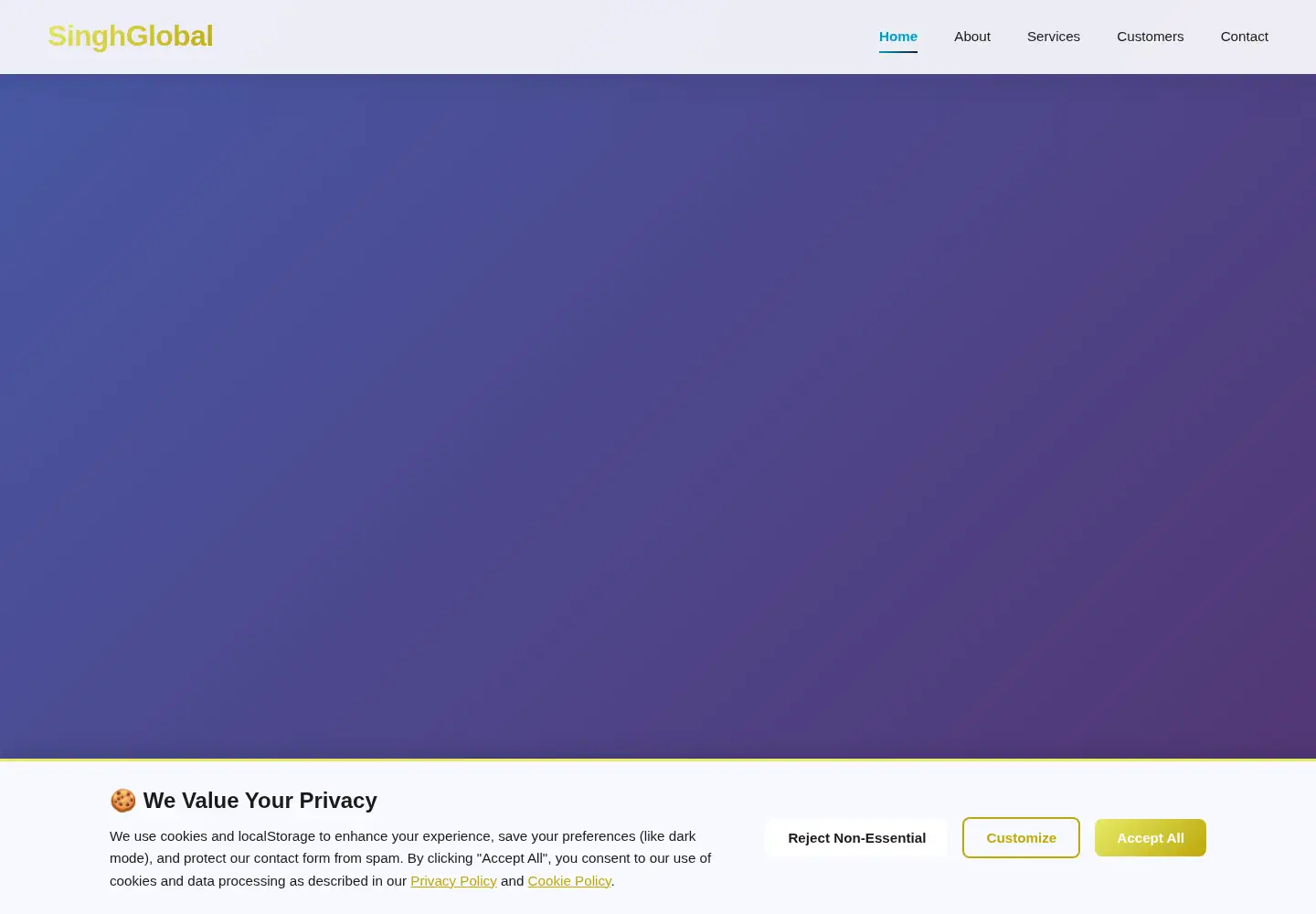 Screenshot of singhglobal.org