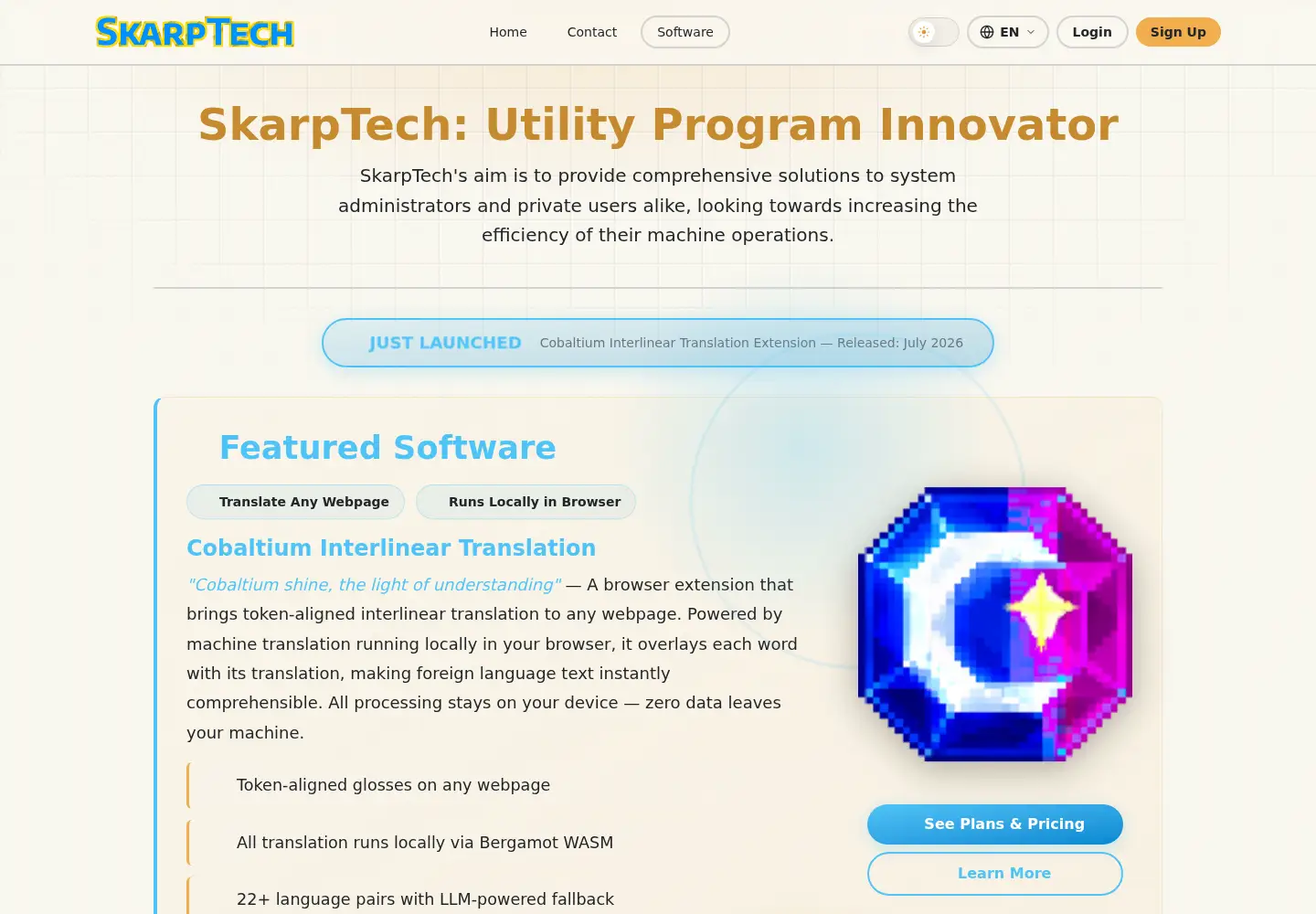 Screenshot of skarptech.org