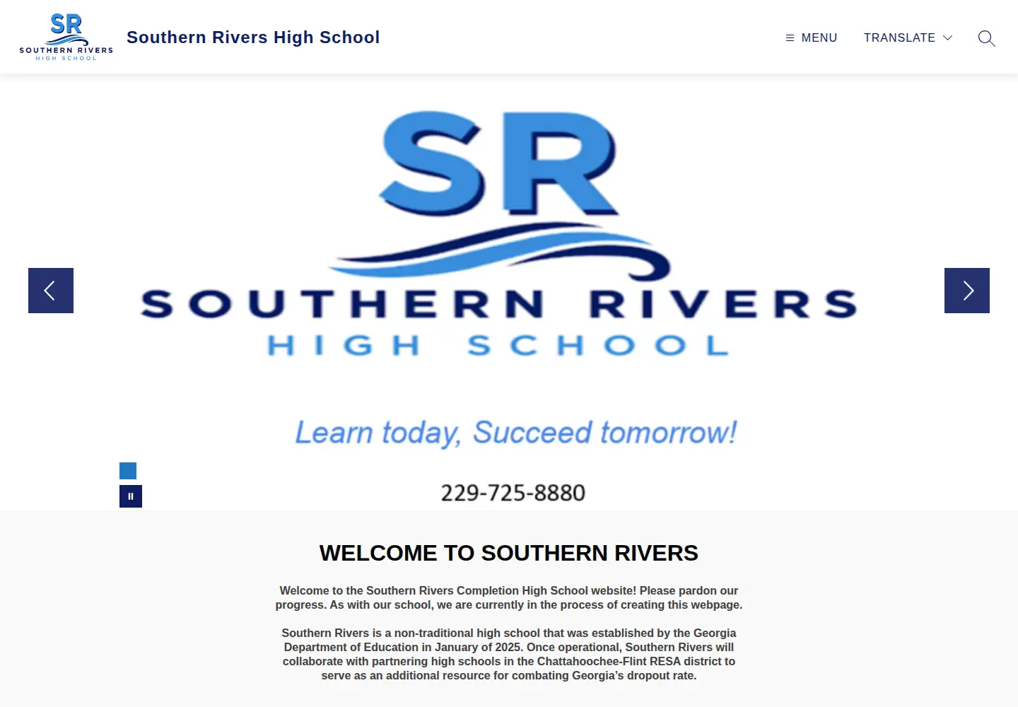 Captured homepage of southern-rivers.org in the current scan