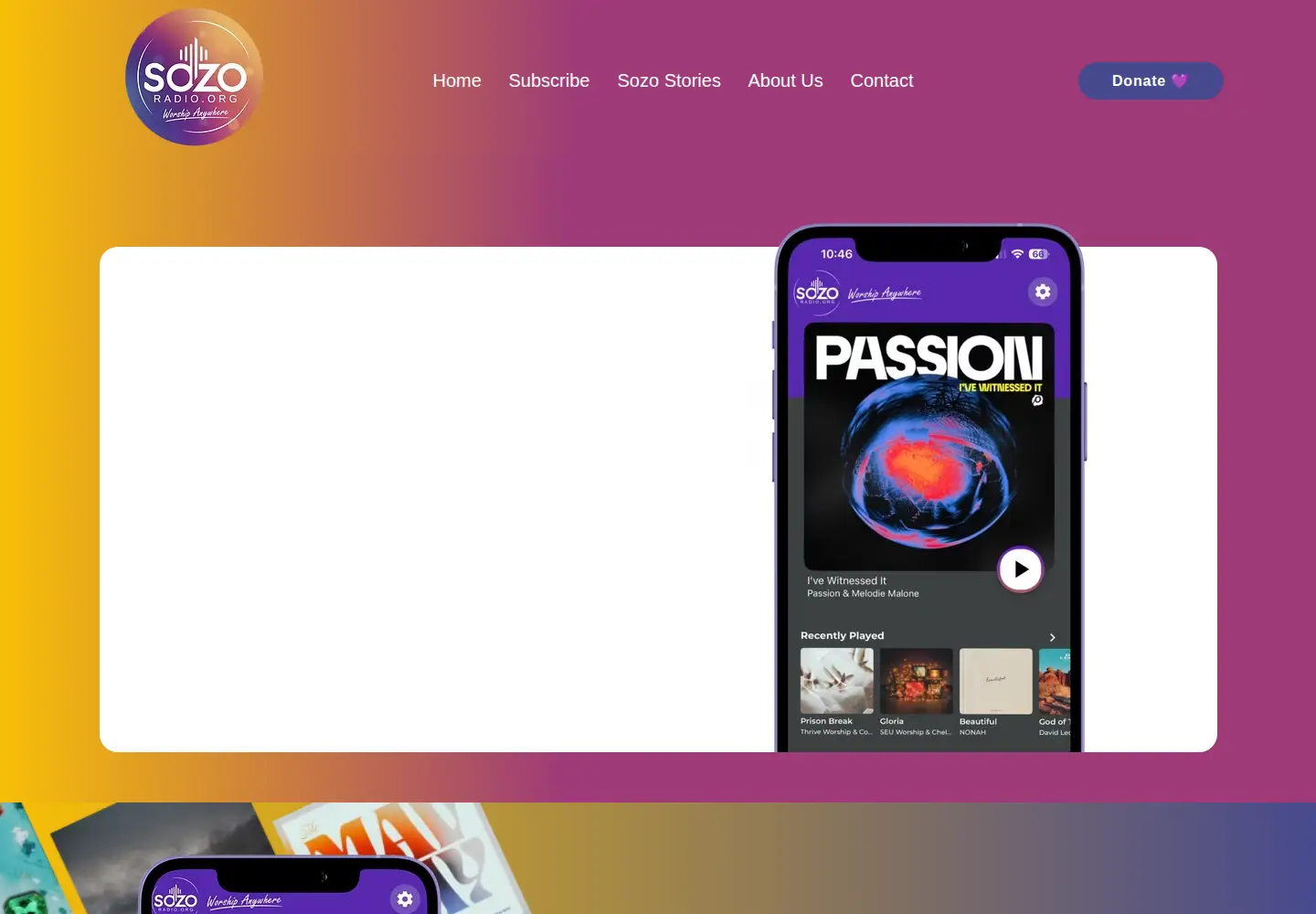 Captured homepage of sozoradio.org in the current scan