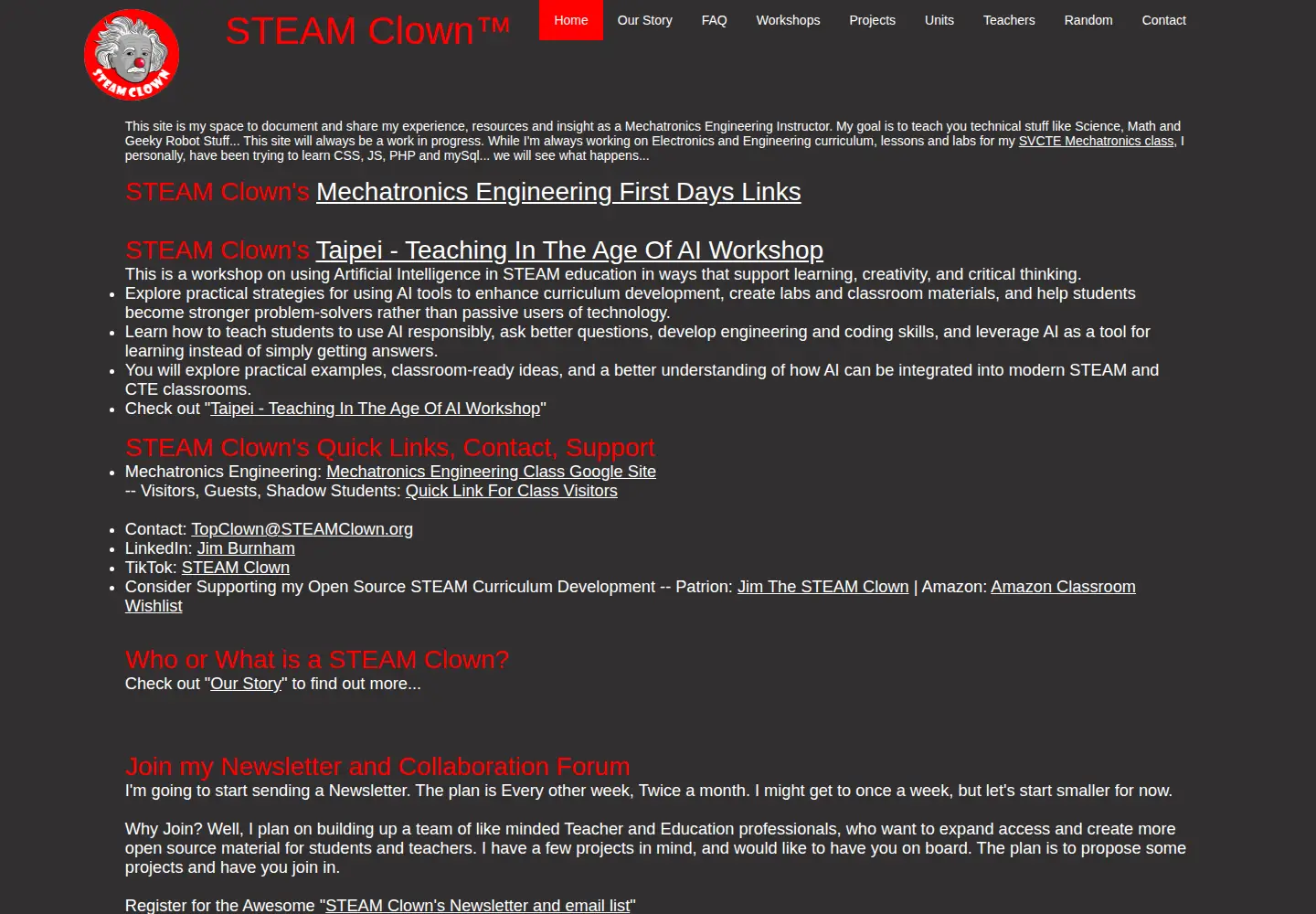 Screenshot of steamclown.org