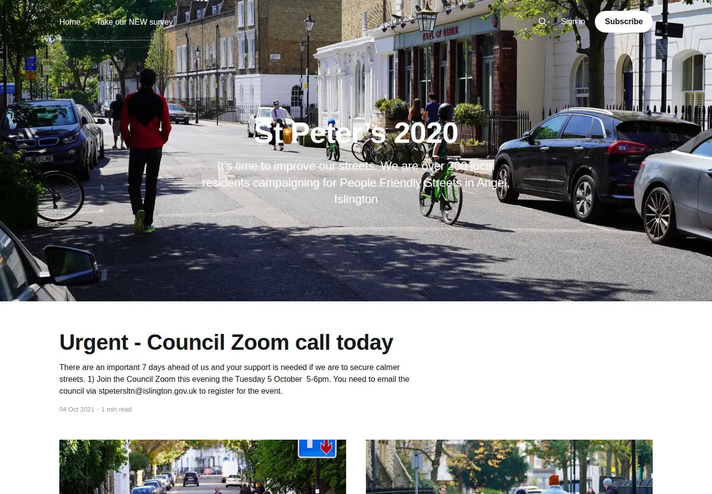 Captured homepage of stpeters2020.org in the current scan