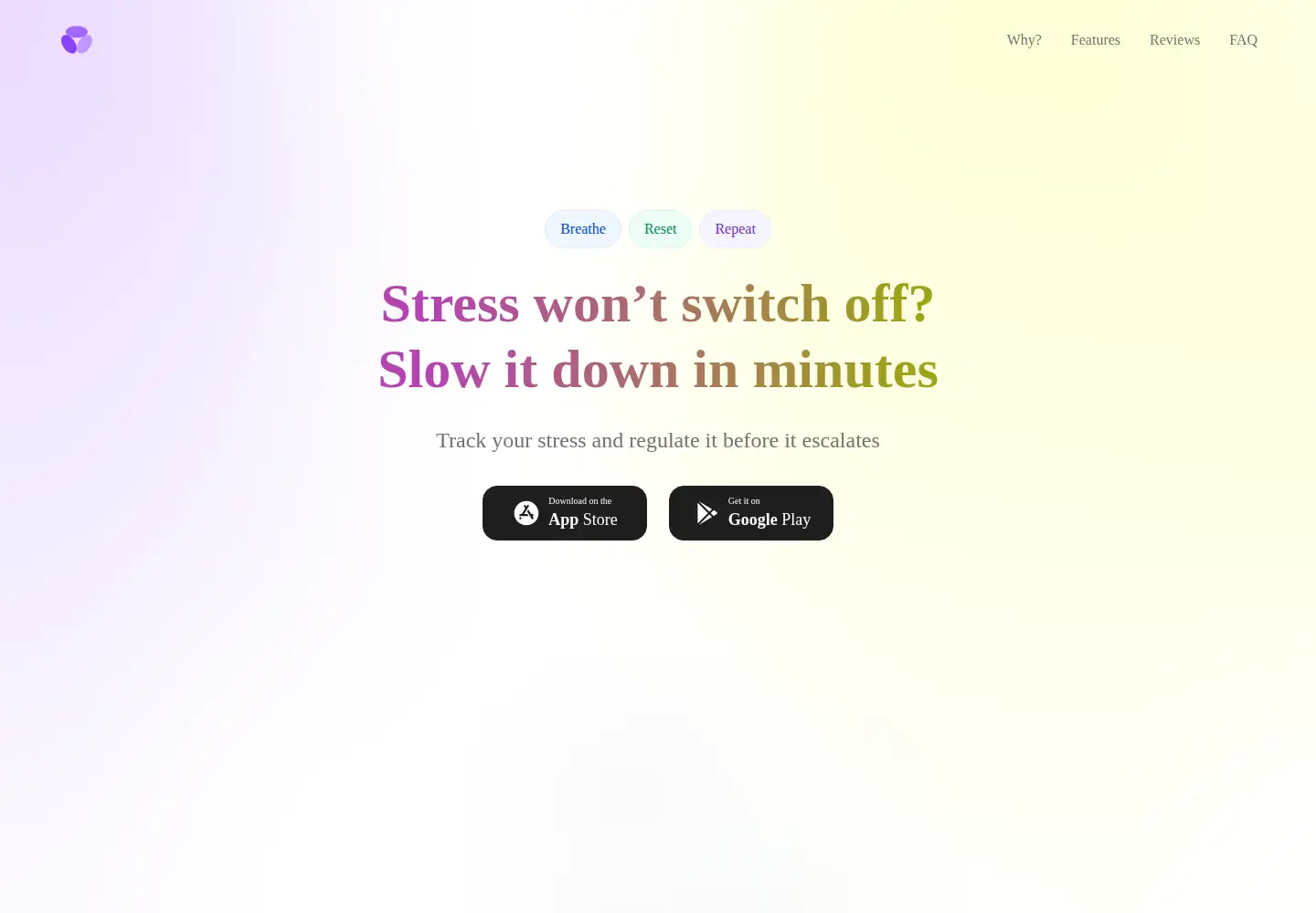 Captured homepage of stresslessapp.org in the current scan