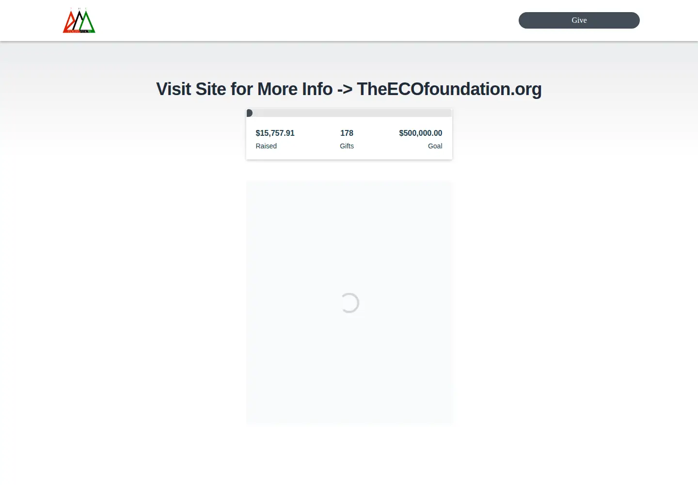 Captured homepage of supporteco.org in the current scan