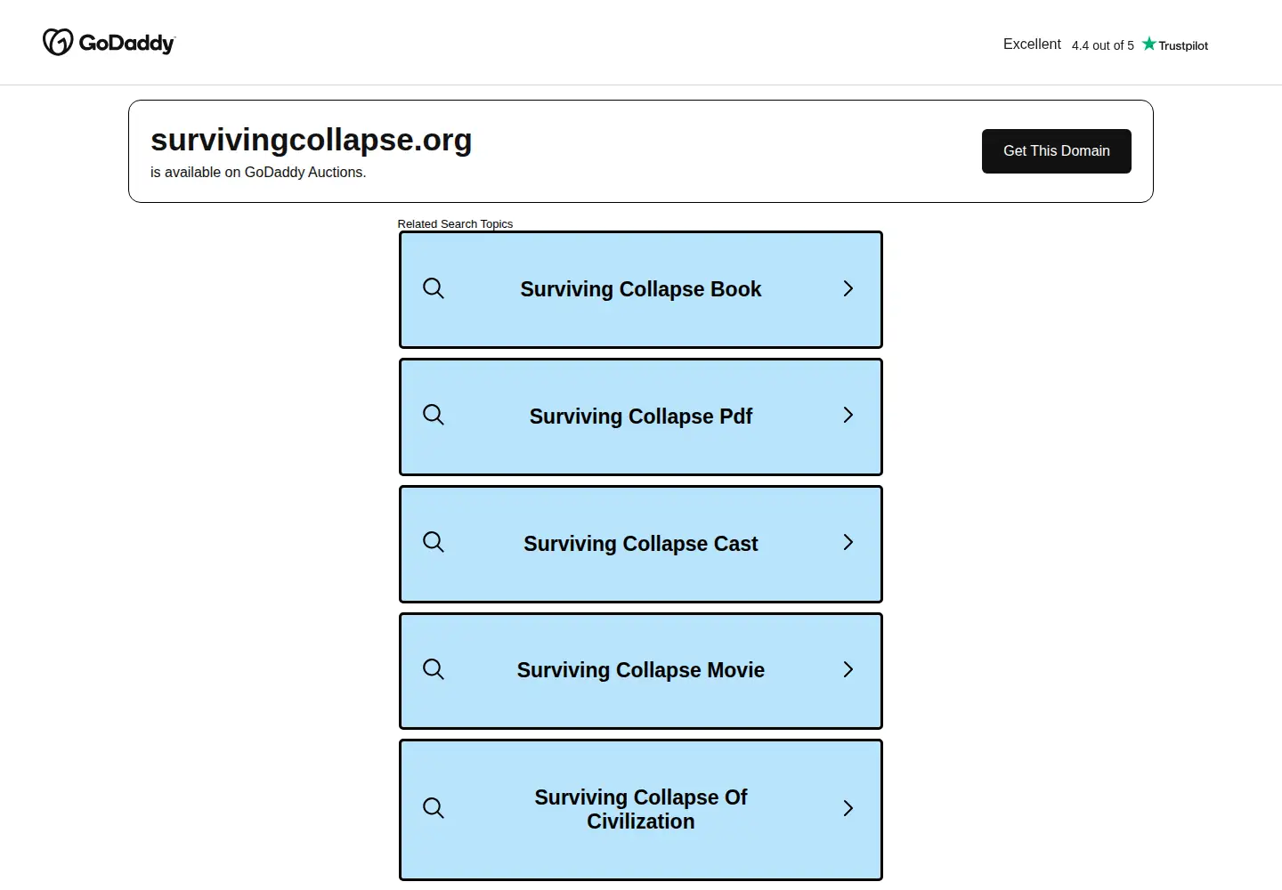 Screenshot of survivingcollapse.org