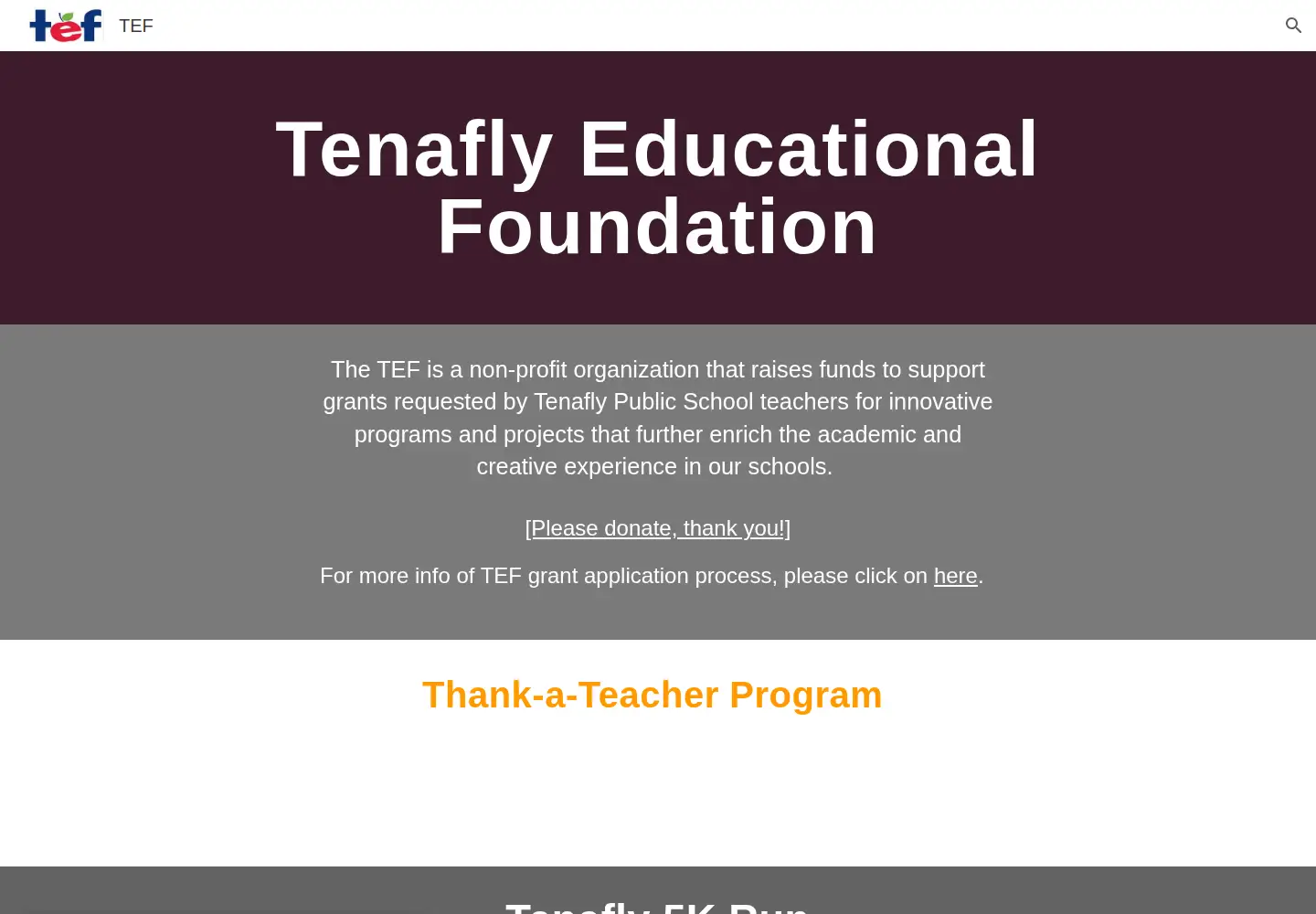 Screenshot of tefnj.org