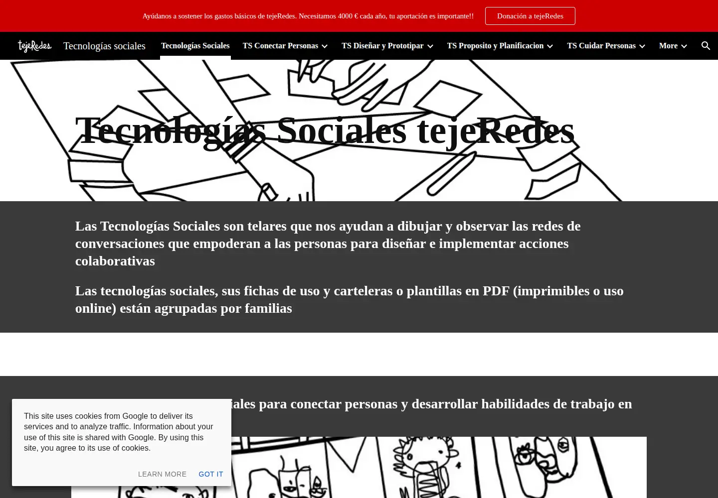 Screenshot of tejeredes.org