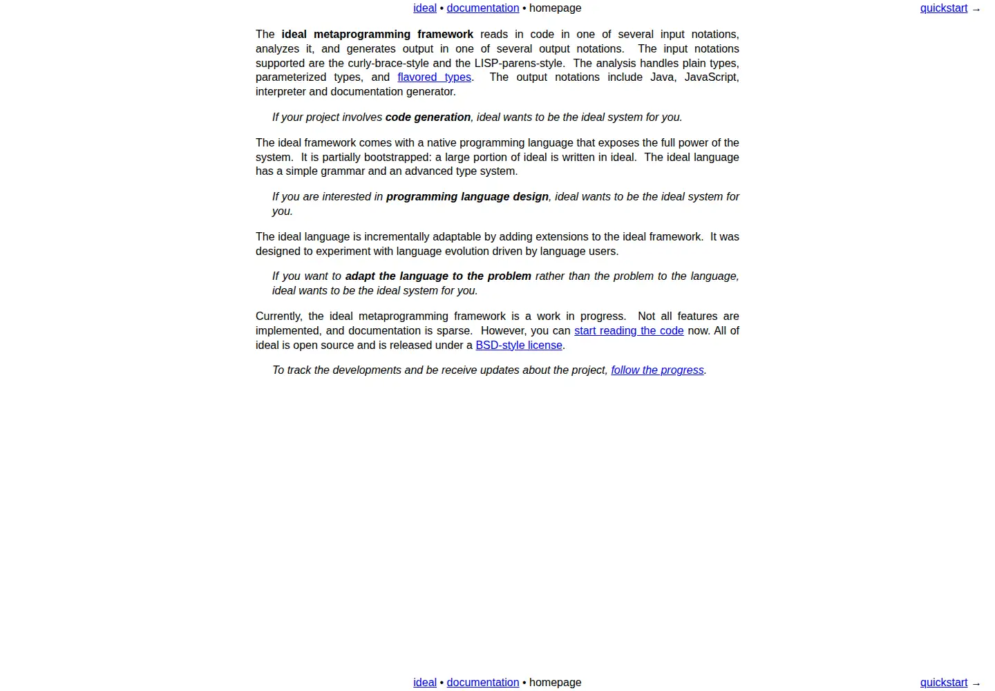 Screenshot of theideal.org